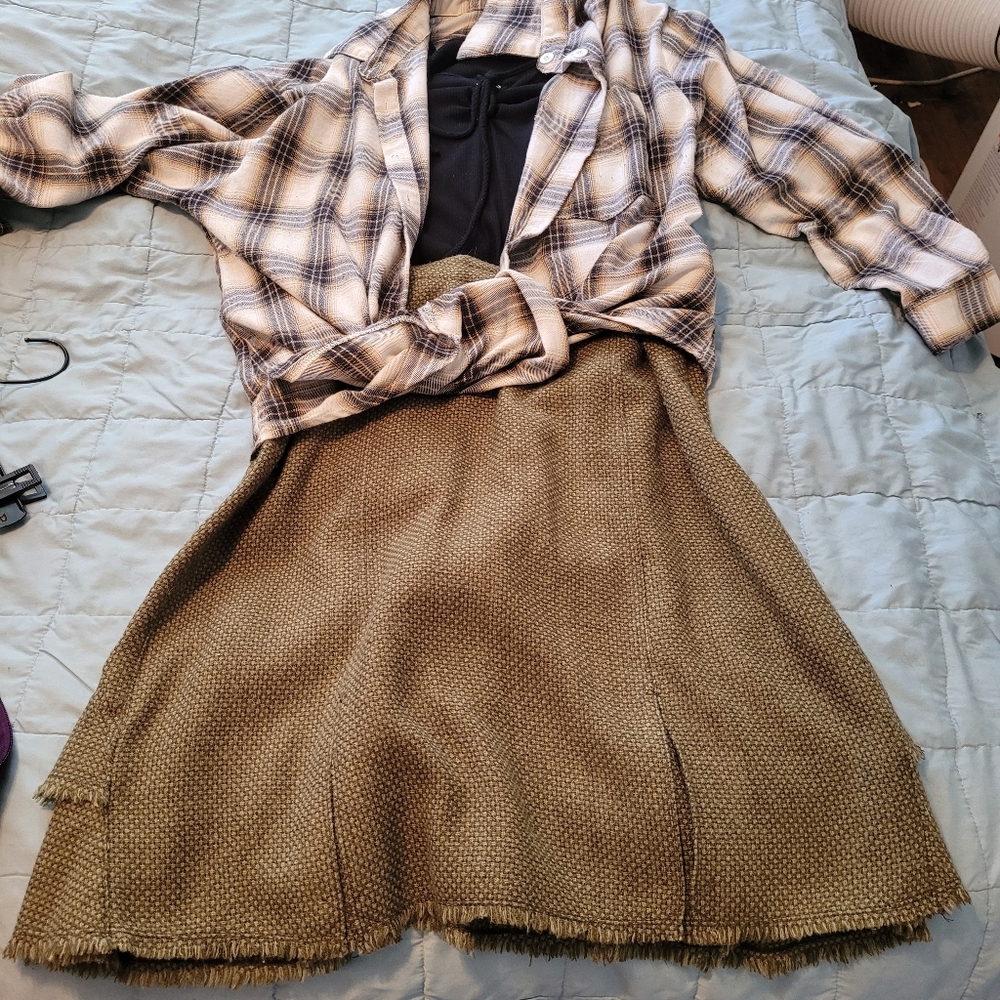 Vintage Green Wool Skirt